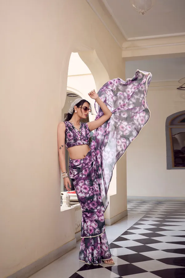 Digital_Print_Weightless_Marbel_Floral_Hot_Purple_Modern_Saree_wtih_Pearl_Lace_Border