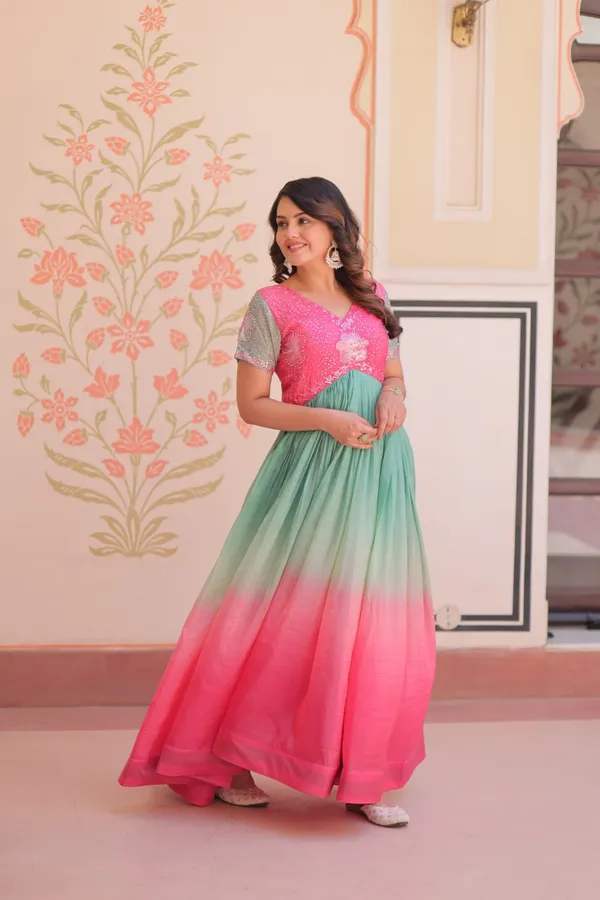 Premium_Multicolor_shade_Readymade_Premium_Designer_Gown