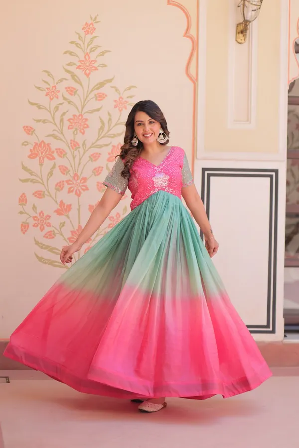 Premium_Multicolor_shade_Readymade_Premium_Designer_Gown