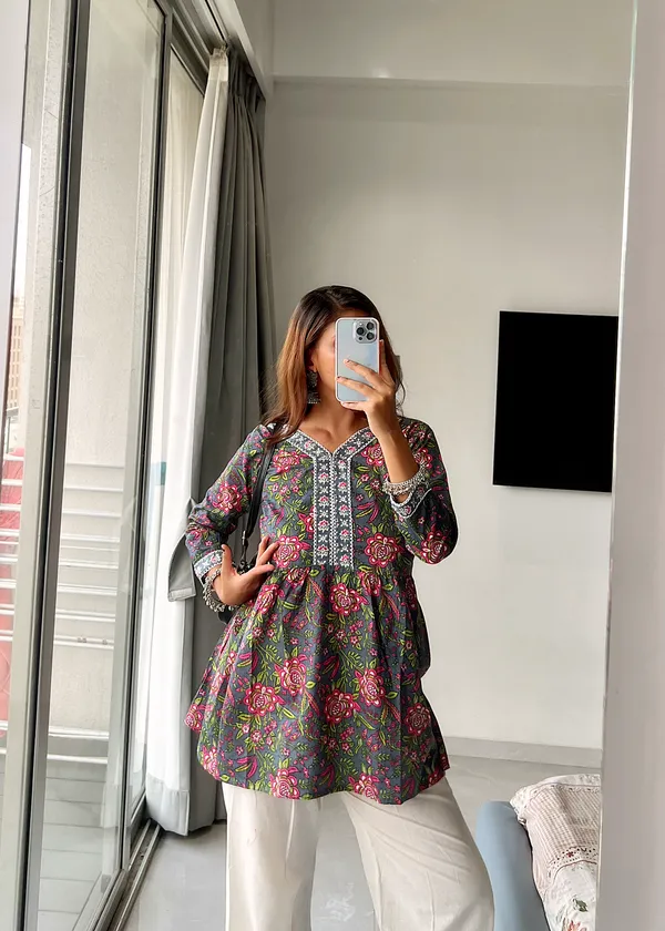 Pure_cotton_Designer_Short_Kurtis_for_Women