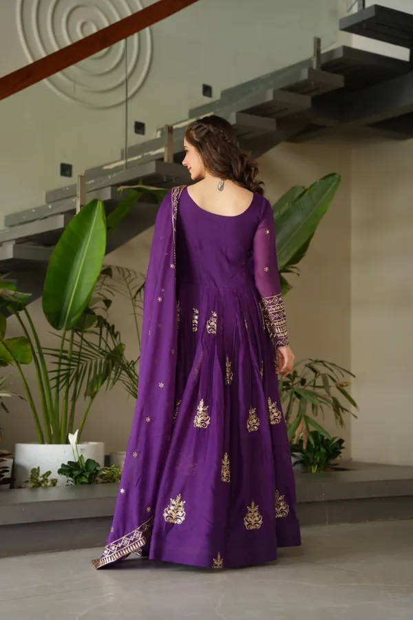 Purple_Color_Chinnon_With_Sequins-Multi_&_Beads_Embroidered_Work_Premium_Designer_Gown