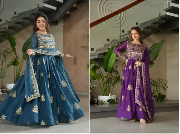 Purple_Color_Chinnon_With_Sequins-Multi_&_Beads_Embroidered_Work_Premium_Designer_Gown
