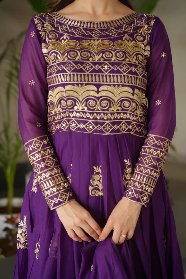 Purple_Color_Chinnon_With_Sequins-Multi_&_Beads_Embroidered_Work_Premium_Designer_Gown