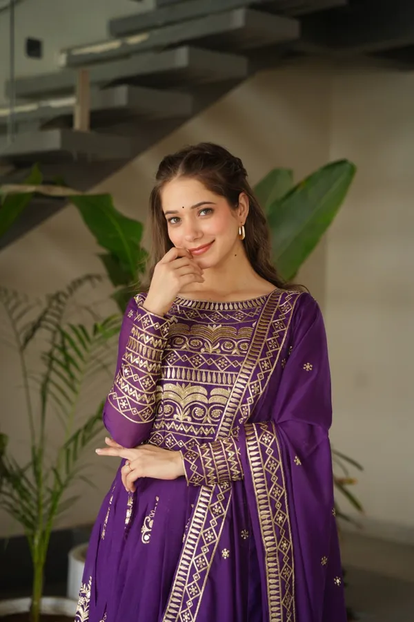 Purple_Color_Chinnon_With_Sequins-Multi_&_Beads_Embroidered_Work_Premium_Designer_Gown