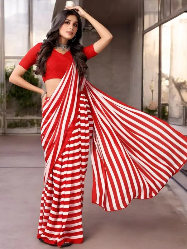 Red_White_Lining_1_minute_Soft_Georgette_Saree