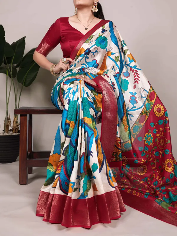 Tussar_Silk_with_Viscose_Border_White_Premium_Saree