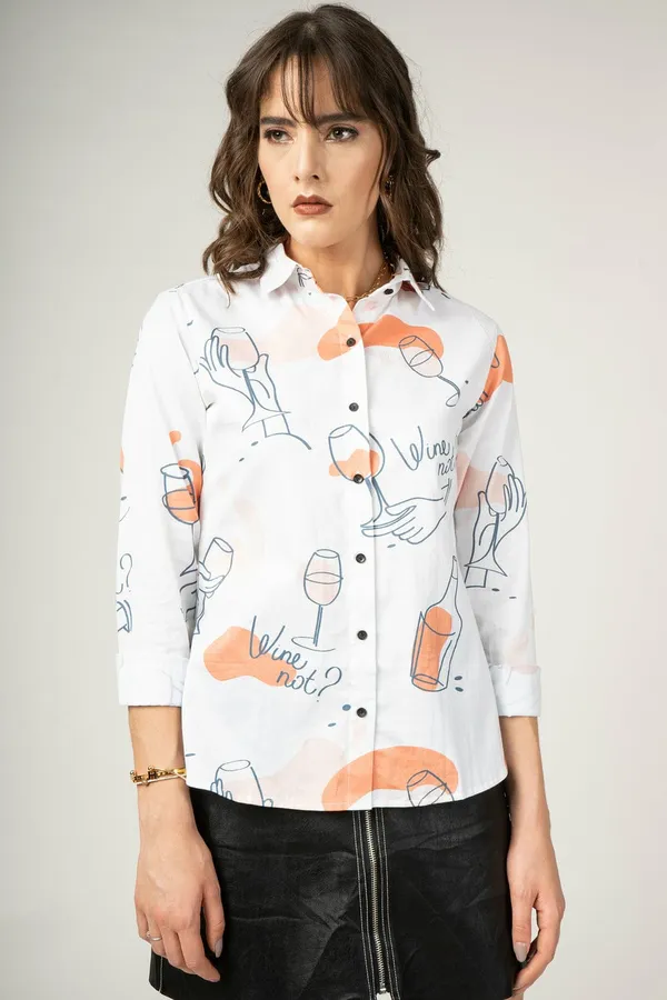 Wine_Rayon_Bottle_Digital_Print_Casual_Wear_Shirt_For_Women