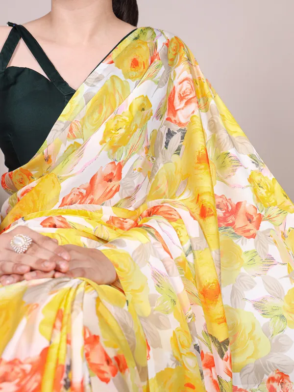 Yellow_Blooming_floral_design_Soft_Touch_Silk_Saree