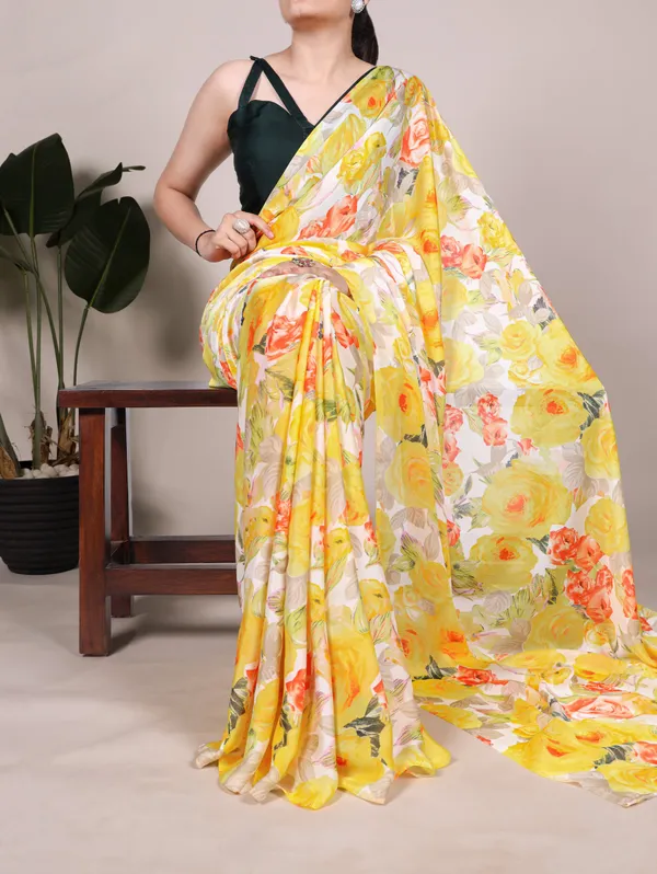 Yellow_Blooming_floral_design_Soft_Touch_Silk_Saree