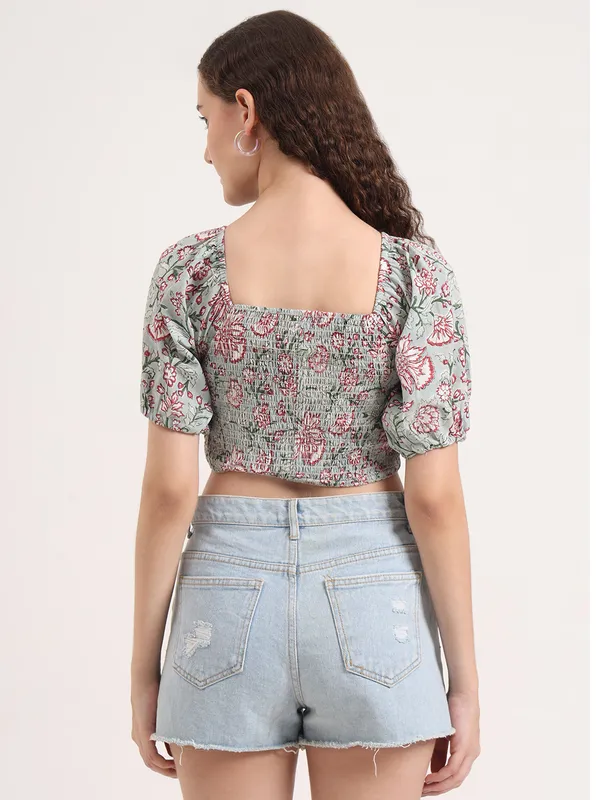 Light_Grey_With_Multi_Floral_Sanganeri_Hand_Block_Printed_Crop_Top