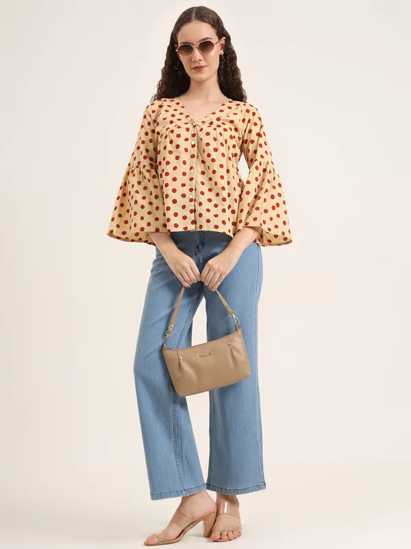 Off-White_Base_Maroon_Polka_Dot_Bagru_Hand_Block_Printed_Tunic