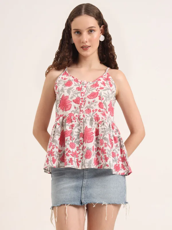 Off_White_Base_With_Pink_Floral_Sanganeri_Hand_Block_Printed