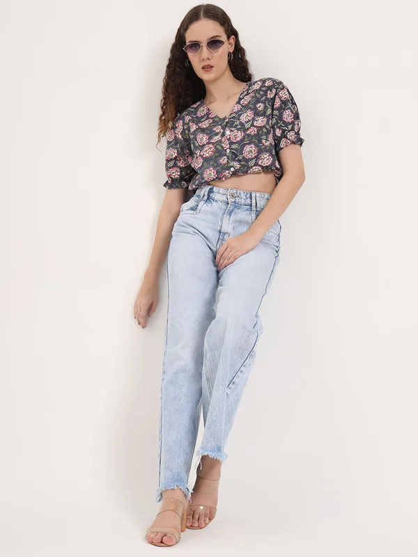 Purple_Base_With_Pink_And_White_Floral_Sanganeri_Hand_Block_Printed_Crop_Top