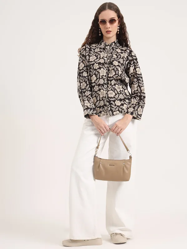 Black_Floral_Bagru_Hand_Block_Printed_Shirt