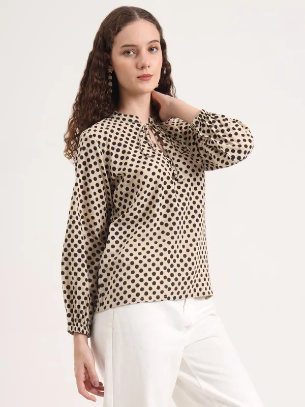 Off_White_Base_With_Black_Polka_Dot_Bagru_Hand_Block_Printed_Tunic