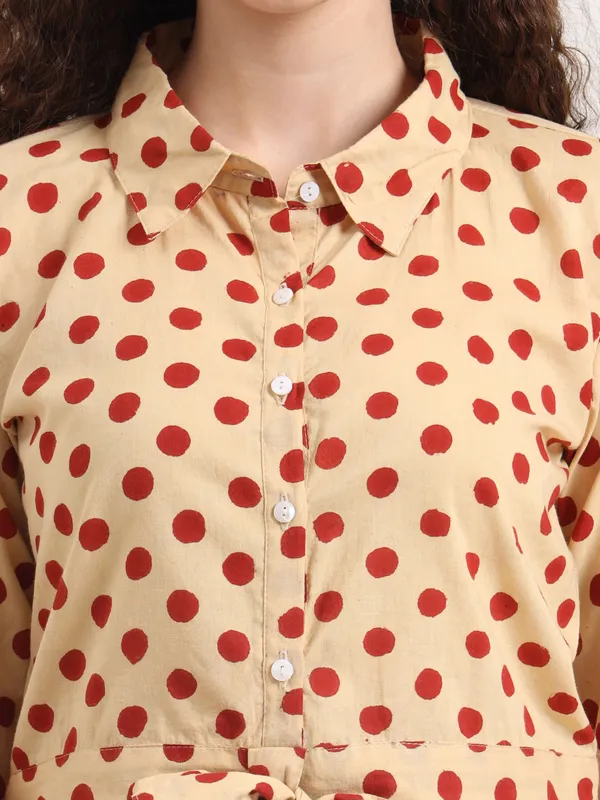 Off-White_Base_Maroon_Polka_Dot_Bagru_Hand_Block_Printed_Crop_Top