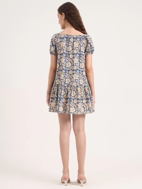 Blue_Floral_Bagru_Hand_Block_Printed_Midi_Dress
