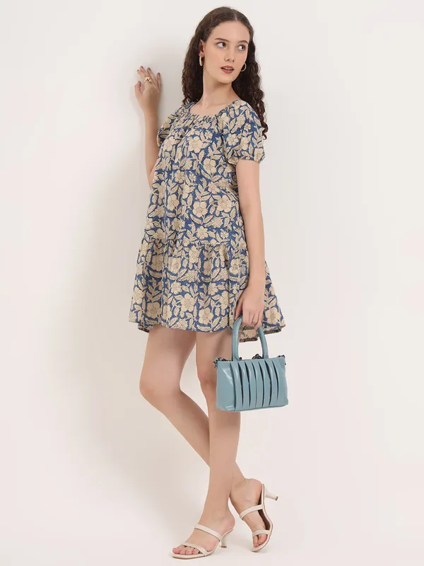 Blue_Floral_Bagru_Hand_Block_Printed_Midi_Dress