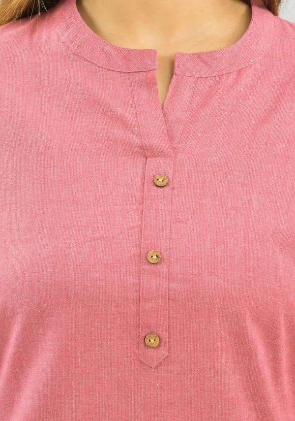 Pink_Cotton_Flax_Premium_&_Elegant_Top_&_Shorts_For_Women