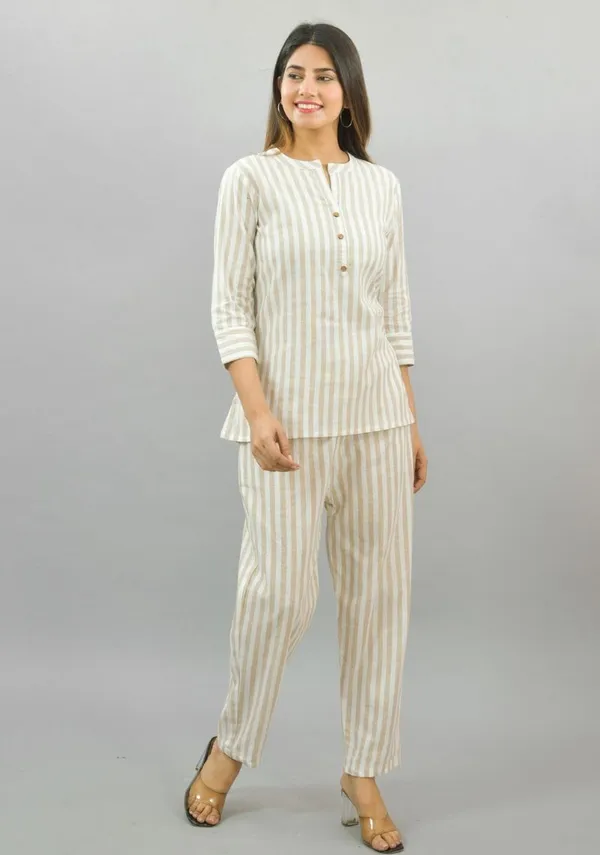 White_Cotton_Checks_Premium_&_Elegant_Top_&_Bottom_For_Women