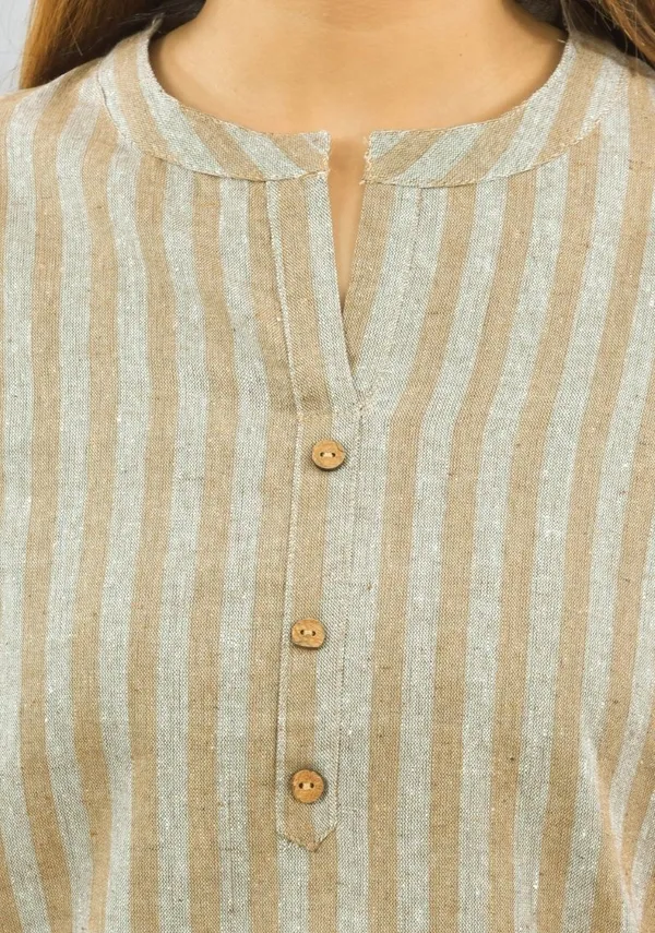 Beige_Cotton_Checks_Premium_&_Elegant_Top_&_Bottom_For_Women