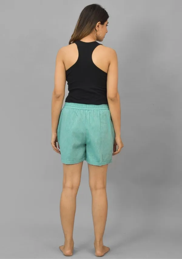 Cyan_Solid_Cotton_Solid_Premium_&_Elegant_Shorts_For_Women