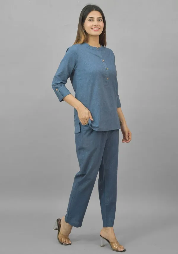 Denim_Cotton_Flax_Premium_&_Elegant_Top_&_Bottom_For_Women
