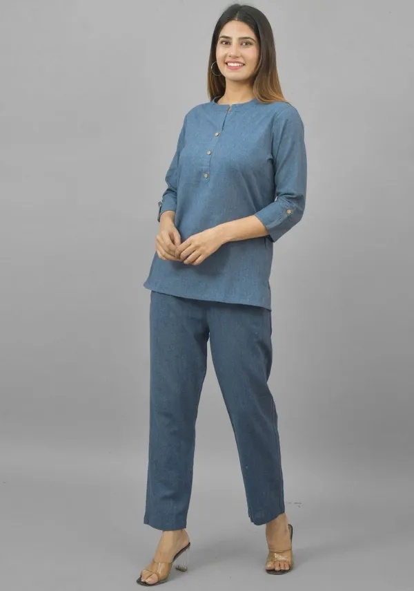 Denim_Cotton_Flax_Premium_&_Elegant_Top_&_Bottom_For_Women