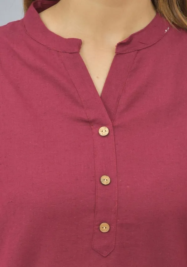 Maroon_Cotton_Flax_Premium_&_Elegant_Top_&_Bottom_For_Women