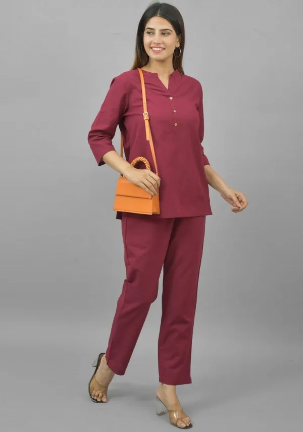Maroon_Cotton_Flax_Premium_&_Elegant_Top_&_Bottom_For_Women