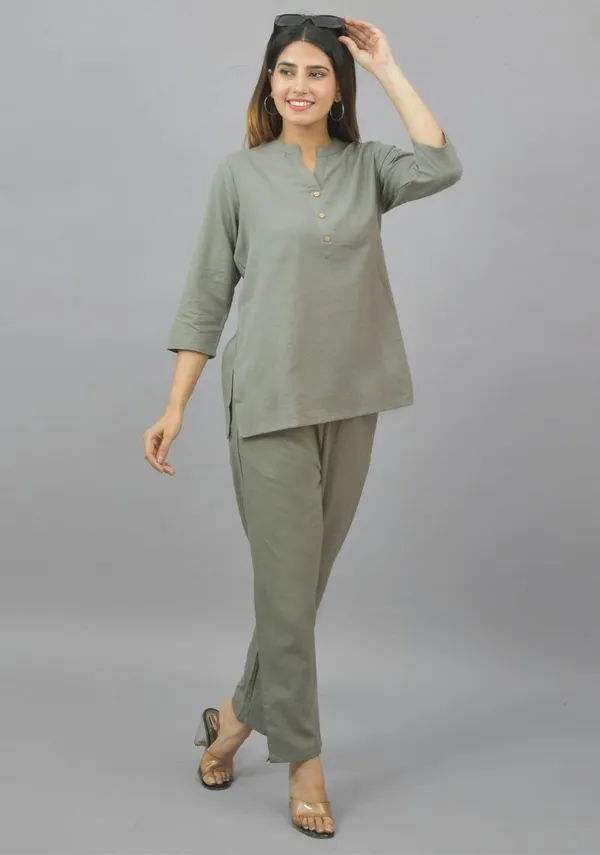 Gray_Cotton_Flax_Premium_&_Elegant_Top_&_Bottom_For_Women