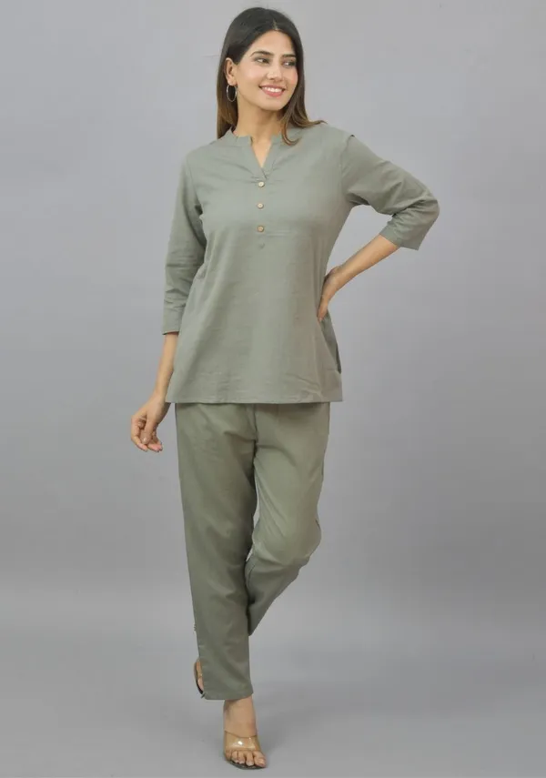 Gray_Cotton_Flax_Premium_&_Elegant_Top_&_Bottom_For_Women