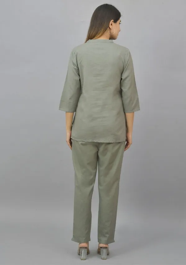 Gray_Cotton_Flax_Premium_&_Elegant_Top_&_Bottom_For_Women