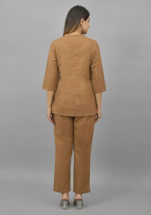 Brown_Cotton_Flax_Premium_&_Elegant_Top_&_Bottom_For_Women