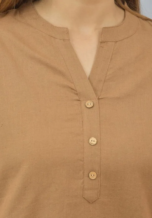 Brown_Cotton_Flax_Premium_&_Elegant_Top_&_Bottom_For_Women