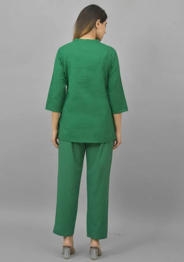 Bottle_Green_Cotton_Flax_Premium_&_Elegant_Top_&_Bottom_For_Women