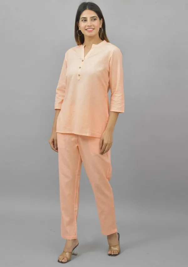 Light_Peach_Cotton_Flax_Premium_&_Elegant_Top_&_Bottom_For_Women