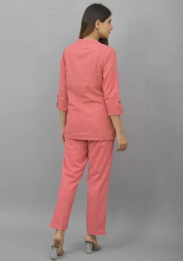 Peach_Cotton_Flax_Premium_&_Elegant_Top_&_Bottom_For_Women