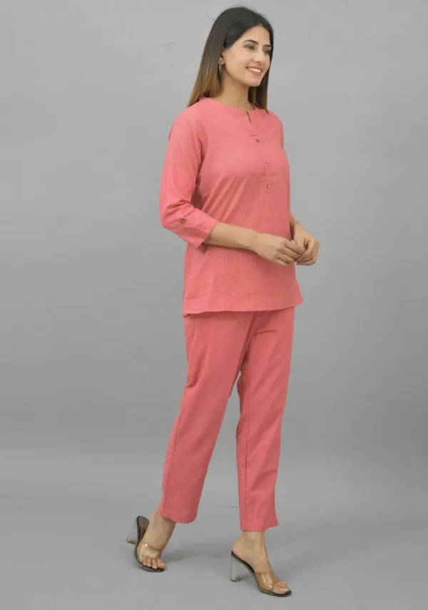 Peach_Cotton_Flax_Premium_&_Elegant_Top_&_Bottom_For_Women