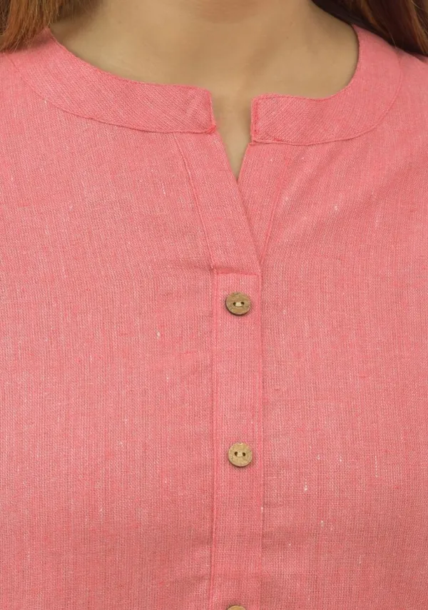 Peach_Cotton_Flax_Premium_&_Elegant_Top_&_Bottom_For_Women