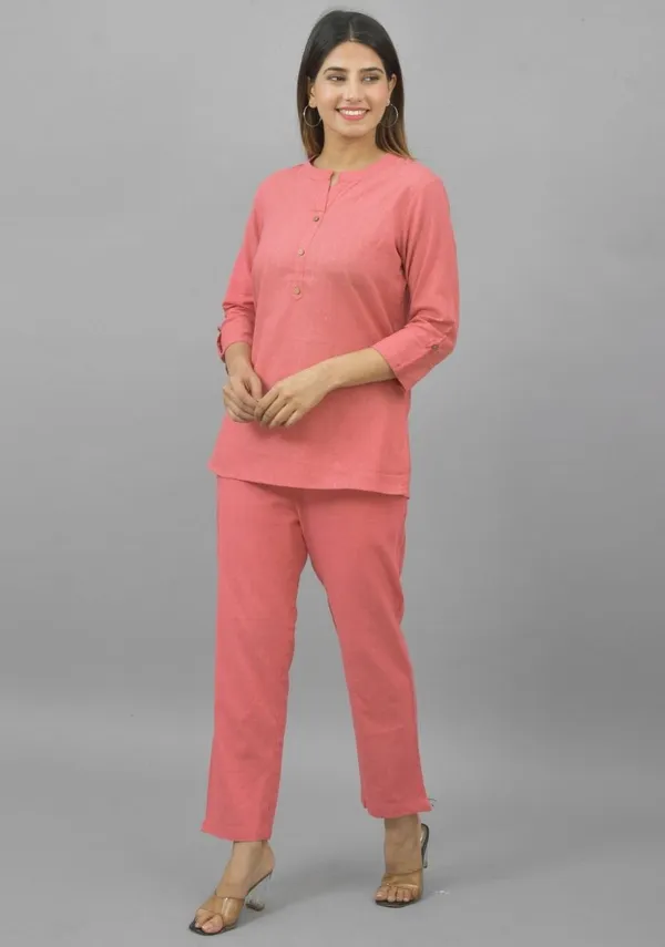 Peach_Cotton_Flax_Premium_&_Elegant_Top_&_Bottom_For_Women