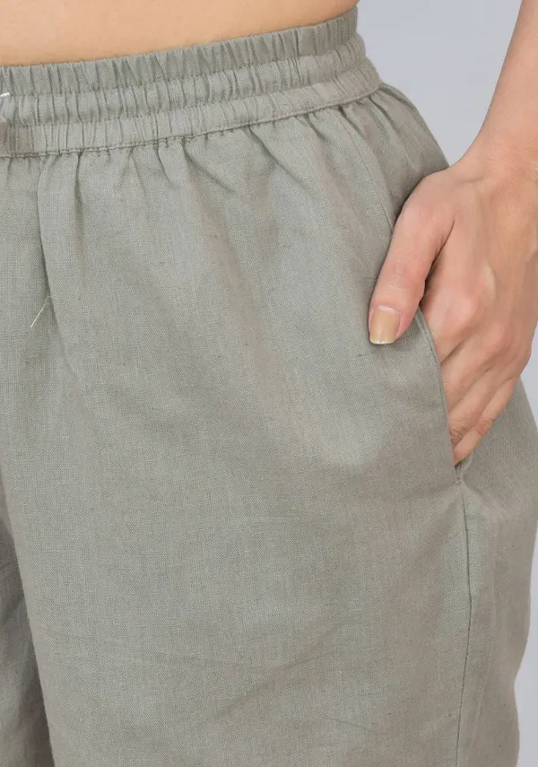 Gray_Solid_Cotton_Solid_Premium_&_Elegant_Shorts_For_Women