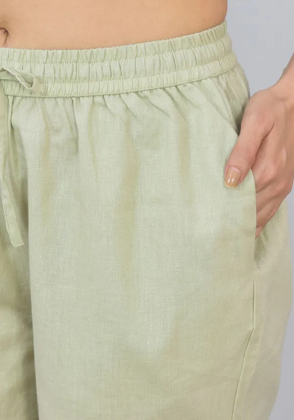 Mint_Green_Cotton_Solid_Premium_&_Elegant_Shorts_For_Women