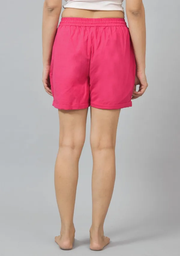 Magenta_Pink_Cotton_Solid_Premium_&_Elegant_Shorts_For_Women