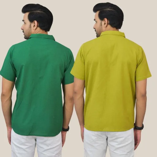Bottle_Green_&_Olive_Green_Cotton_Solid_Premium_&_Elegant_Shirt_For_Men_(Pack_Of_2)