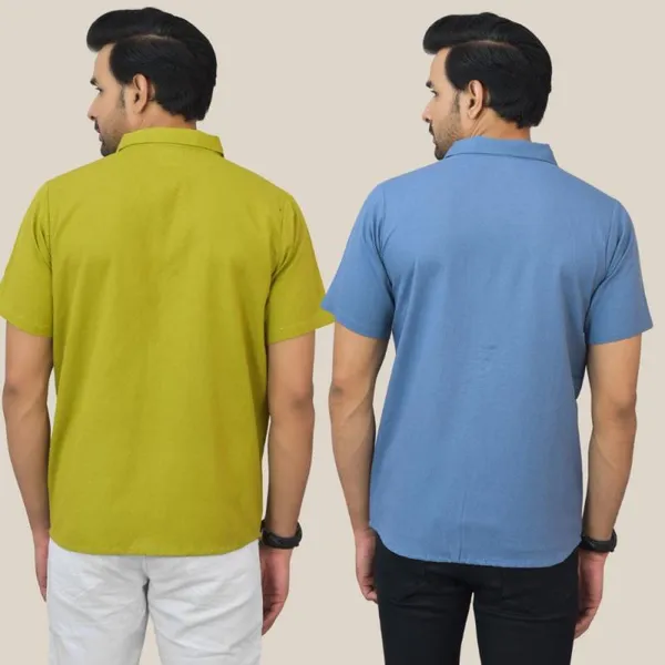 Olive_Green_&_Sky_Blue_Cotton_Solid_Premium_&_Elegant_Shirt_For_Men_(Pack_Of_2)