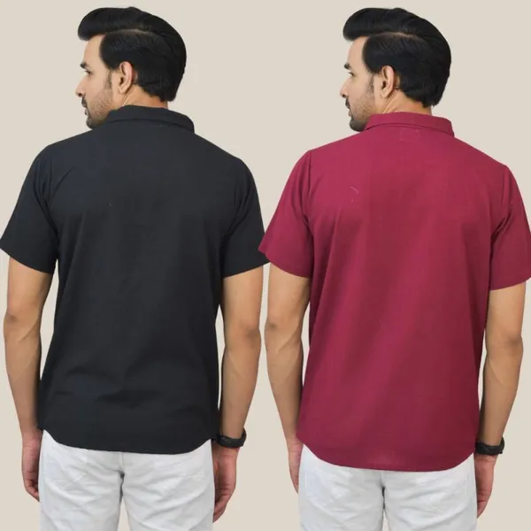 Black_&_Maroon_Cotton_Solid_Premium_&_Elegant_Shirt_For_Men_(Pack_Of_2)