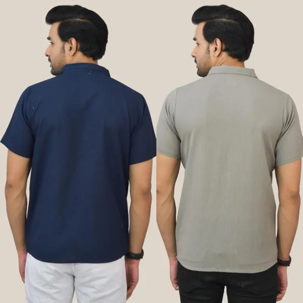 Navy_Blue_&_Gray_Cotton_Solid_Premium_&_Elegant_Shirt_For_Men_(Pack_Of_2)