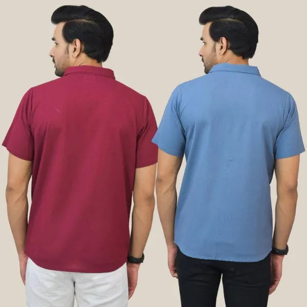 Maroon_&_Sky_Blue_Cotton_Solid_Premium_&_Elegant_Shirt_For_Men_(Pack_Of_2)