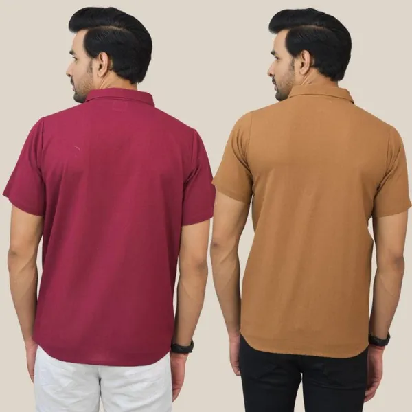 Maroon_&_Brown_Cotton_Solid_Premium_&_Elegant_Shirt_For_Men_(Pack_Of_2)